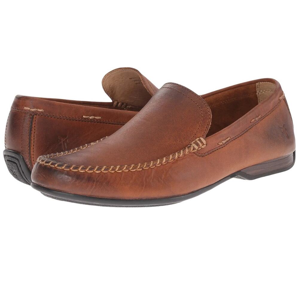 Frye Lewis Venetian Loafer in Cognac Oiled Vintage Men's 8.5